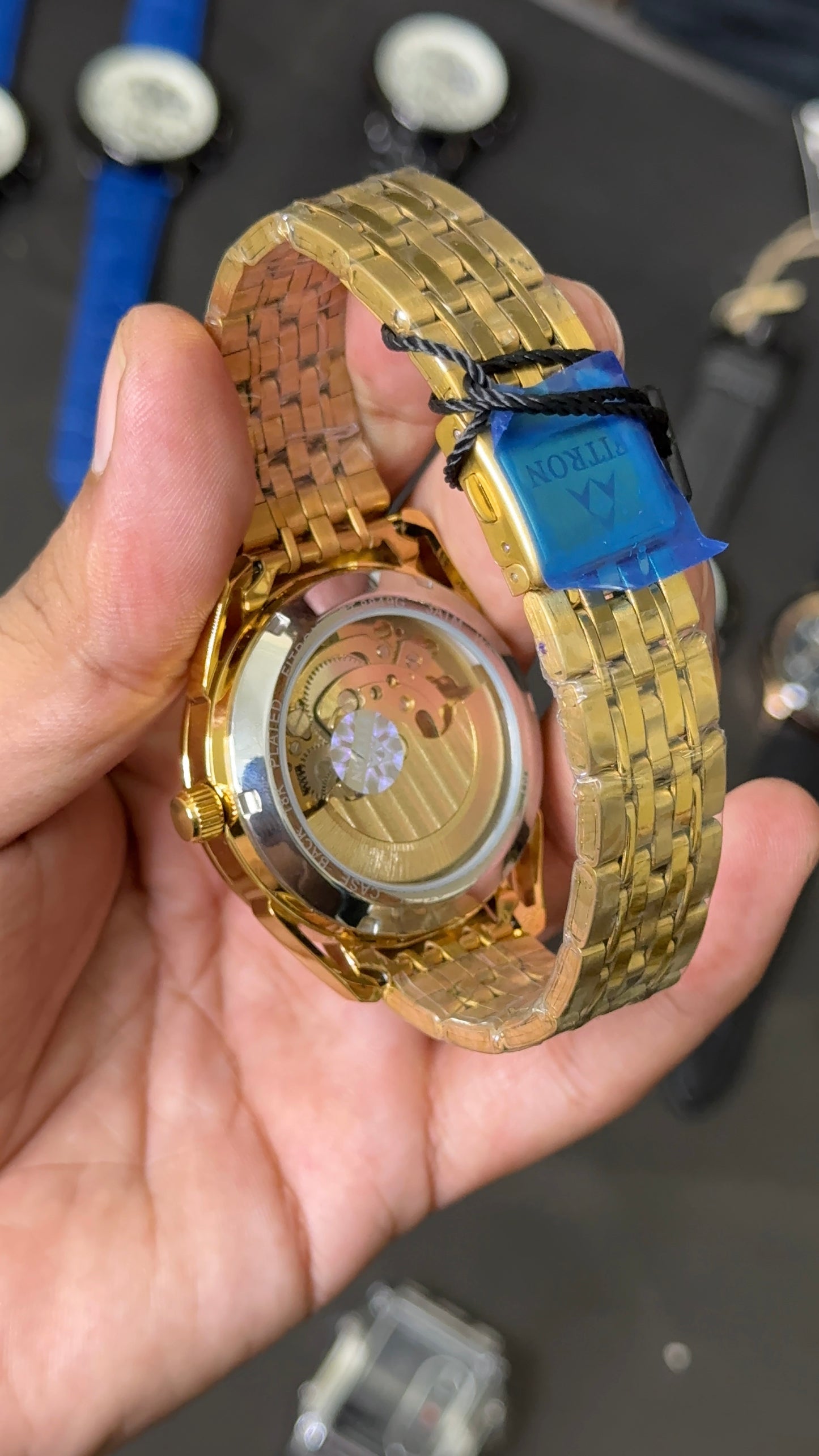 Fitron Original Watch| All Gold Skeleton | White Dial