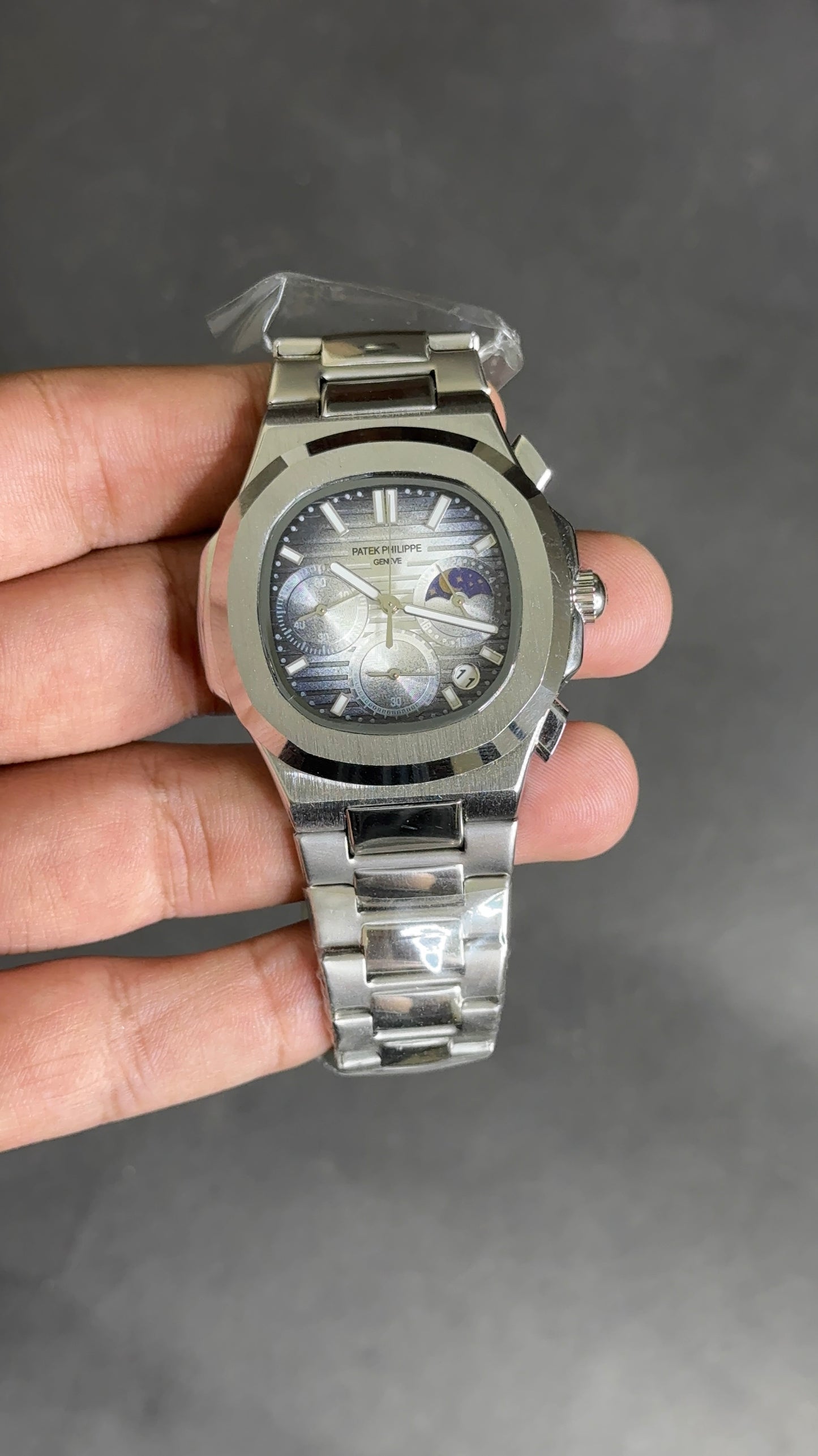 Pp Silver | Smooth Movement | Chrono | Grey Dial