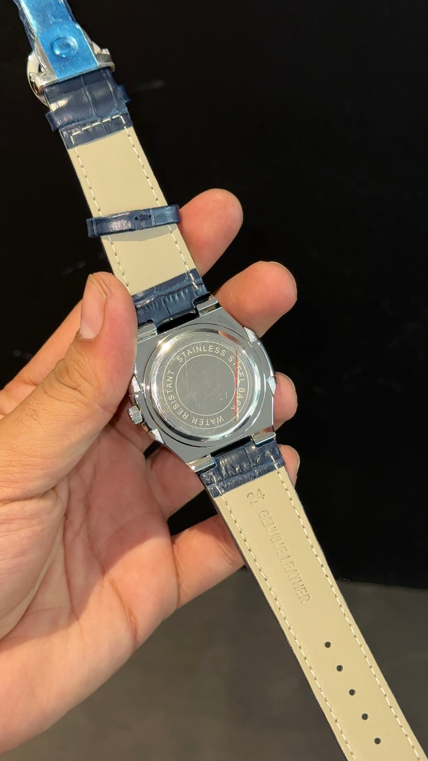 PP | Silver bezel | Gradient Blue Dial | Blue Leather Strap
