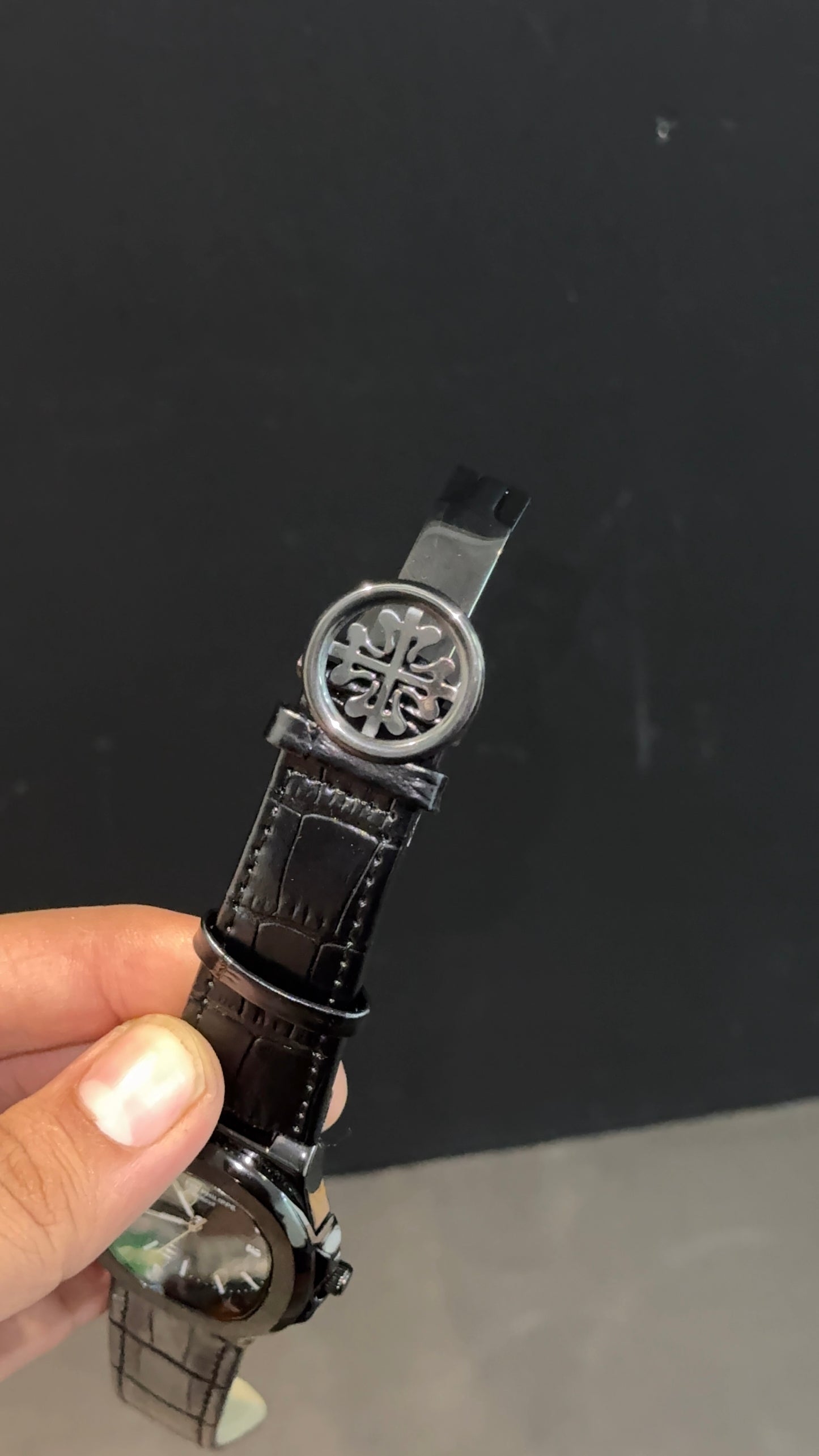 PP | All Black | Black Dial | Black Leather strap