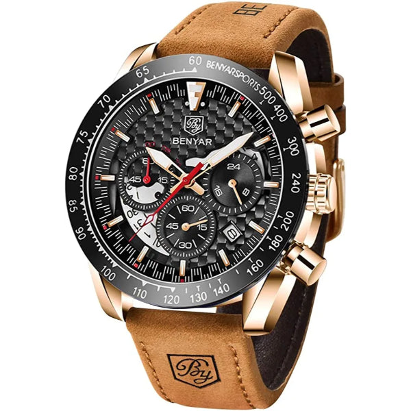 BENYAR | BY-5175 BR-B-RG | Luxury Sports Quartz Watch | Chronograph