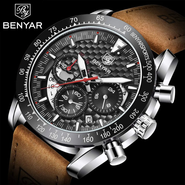 BENYAR | BY-5175 BR-B | Luxury Sports Quartz Watch | Chronograph