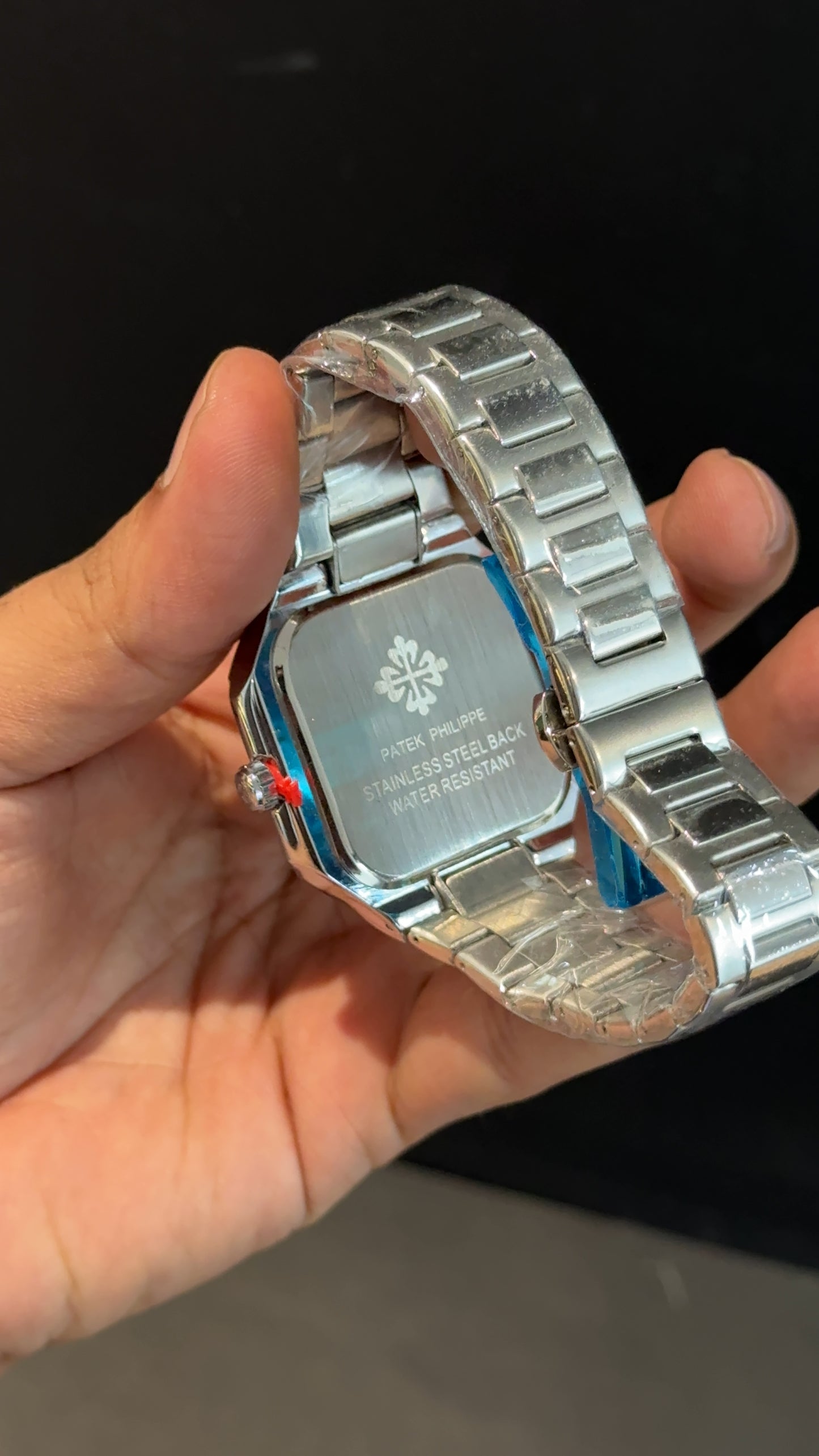 PP Cubi | silver chain | black dial