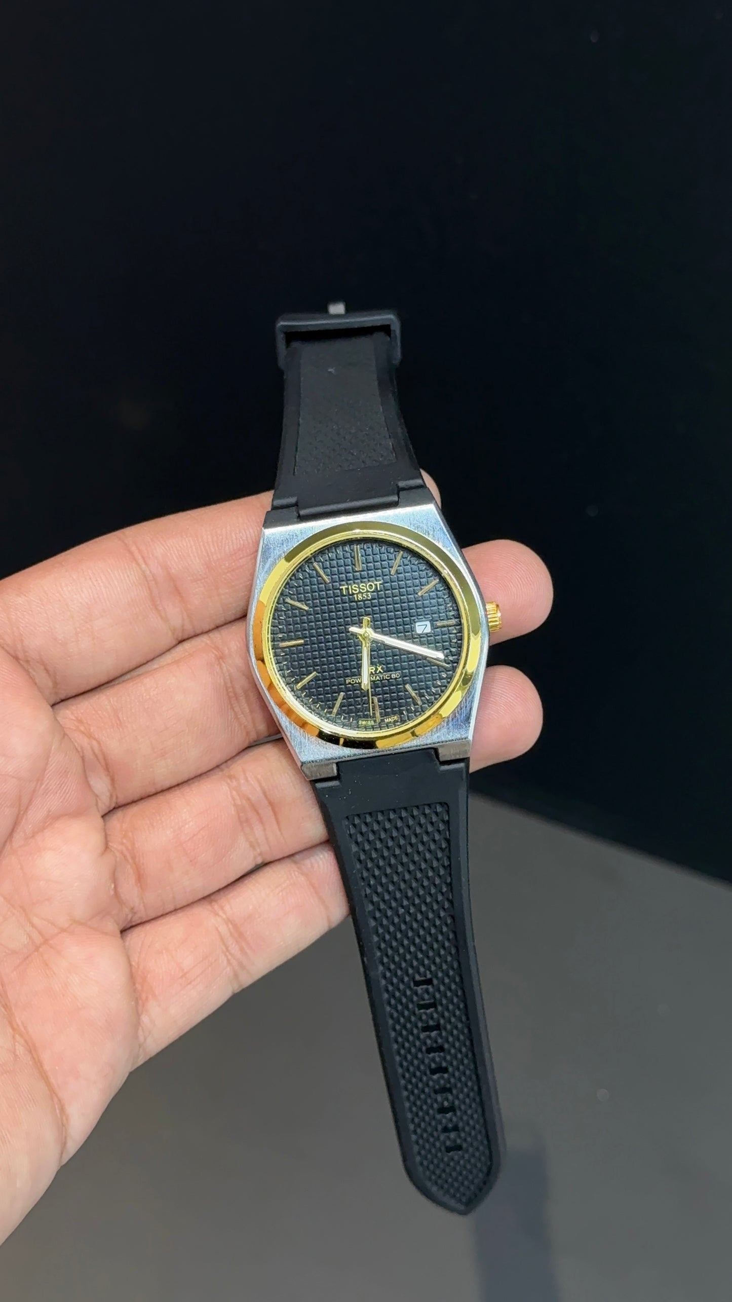Tissot 1853 | 36mm | Black Dial | Gold Case | Silicon Strap