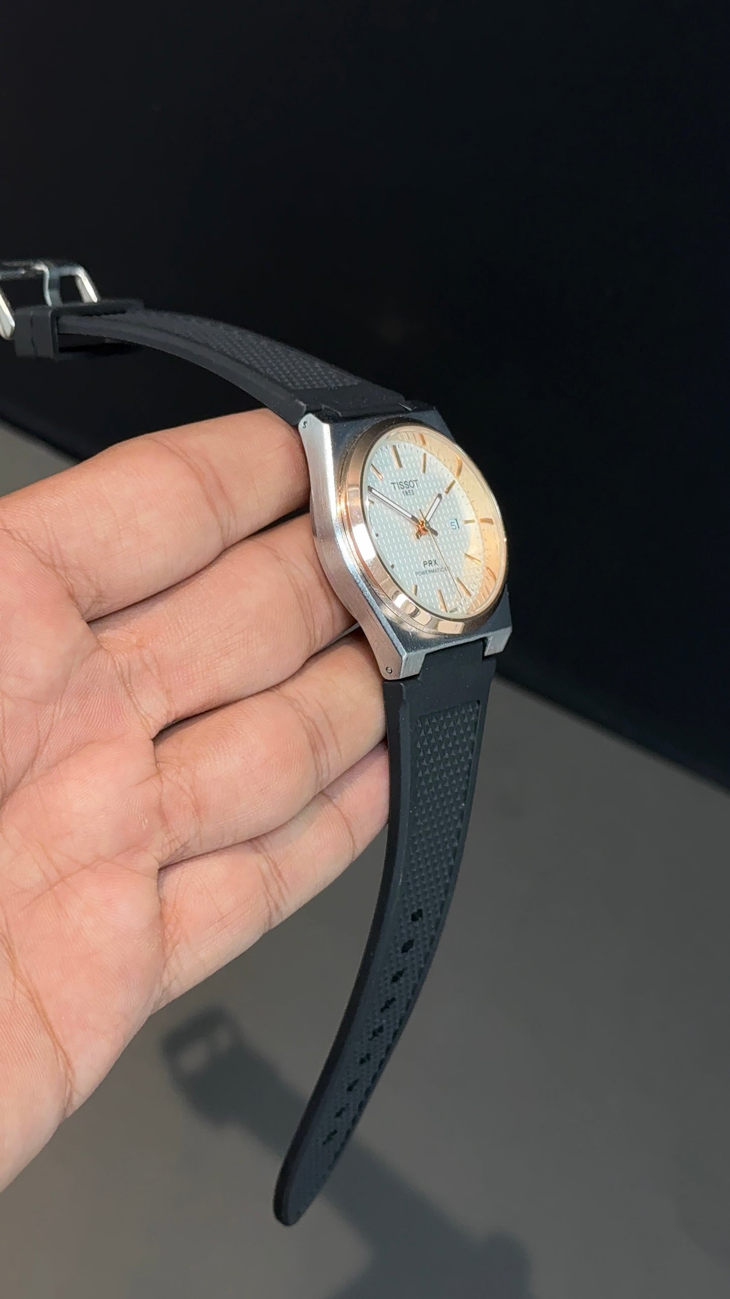 Tissot 1853 | 36mm | White Dial |Rose Case Digit | Silicon Strap