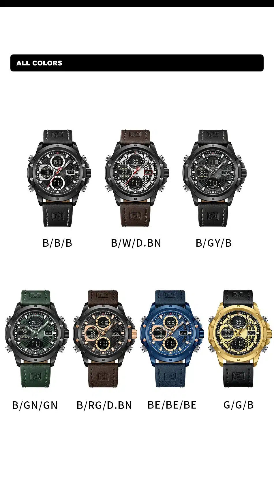 Naviforce NF 9225 Dual Time Editon B-W-DBN