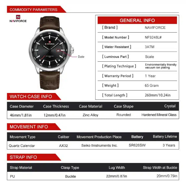 Naviforce | NF9248L S-B-D.BN | Men's Executive Quartz Watch