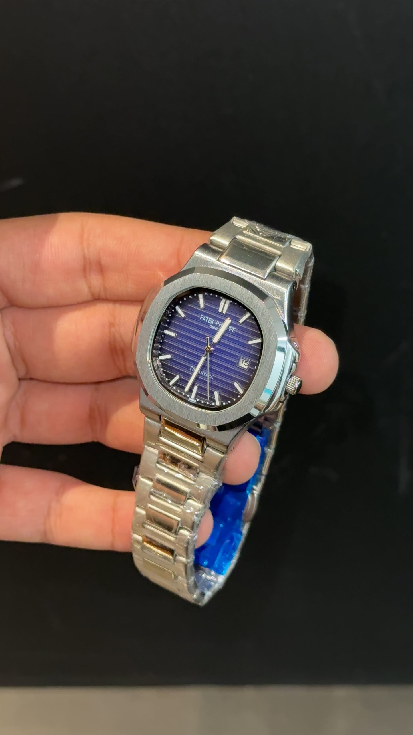 PP | Silver chain | Gradient Blue Dial