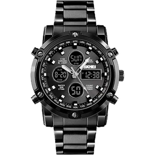 Skmei – 1389 | Dual Display | Waterproof Watch | All  Black