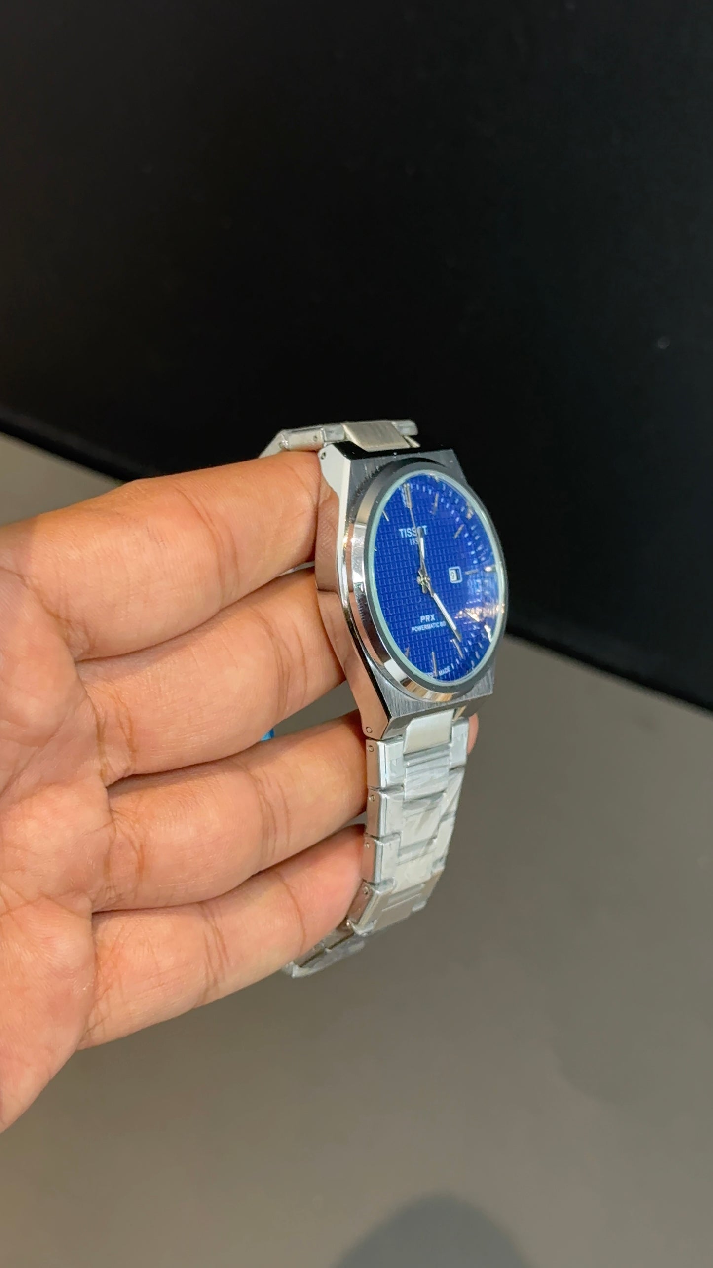 Tissot PRX 1853 | 40mm | Silver Chain | Smooth Movement | Dark Blue Box Dial