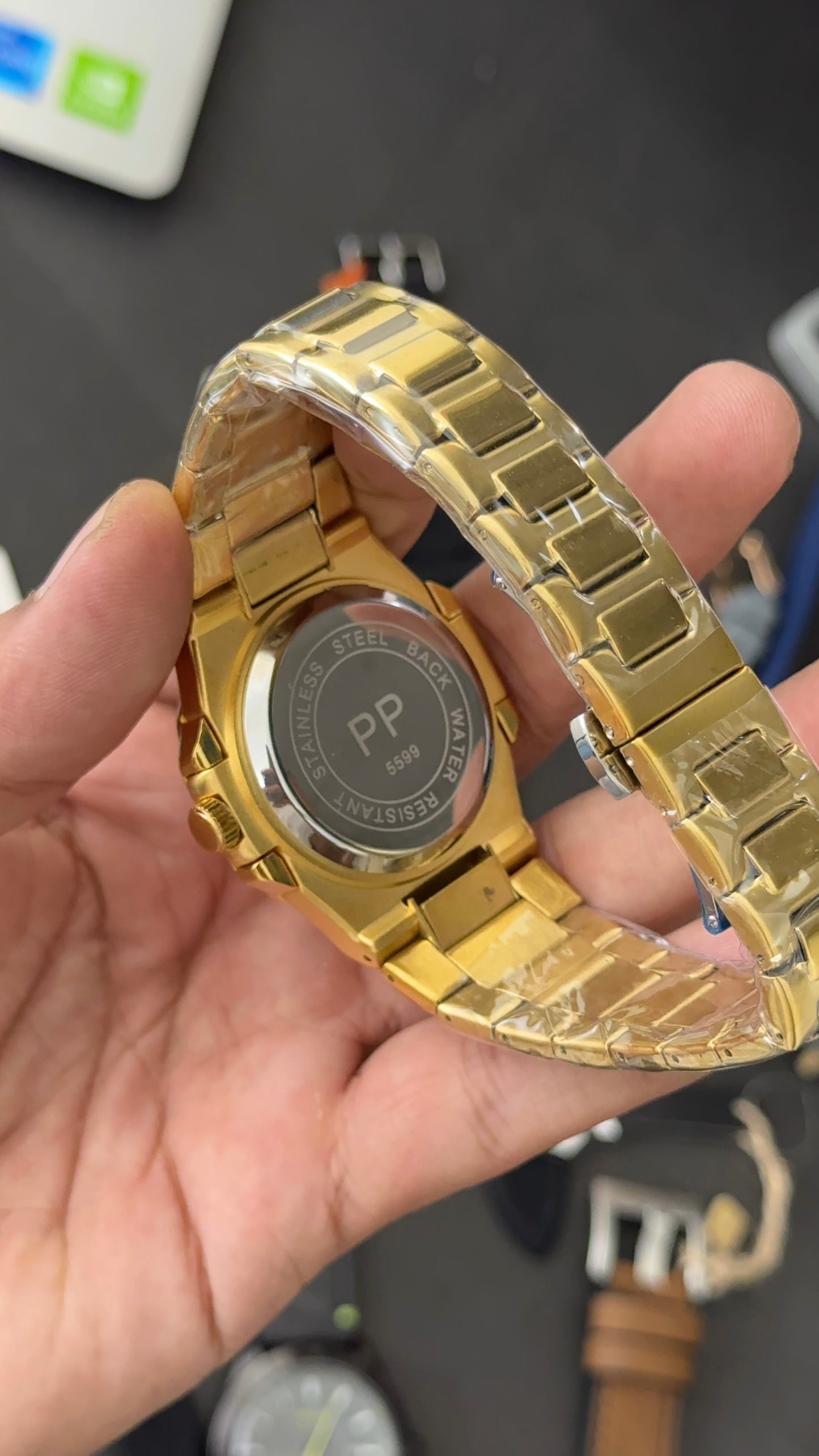 Pp | Gold Chain | Gold Dial