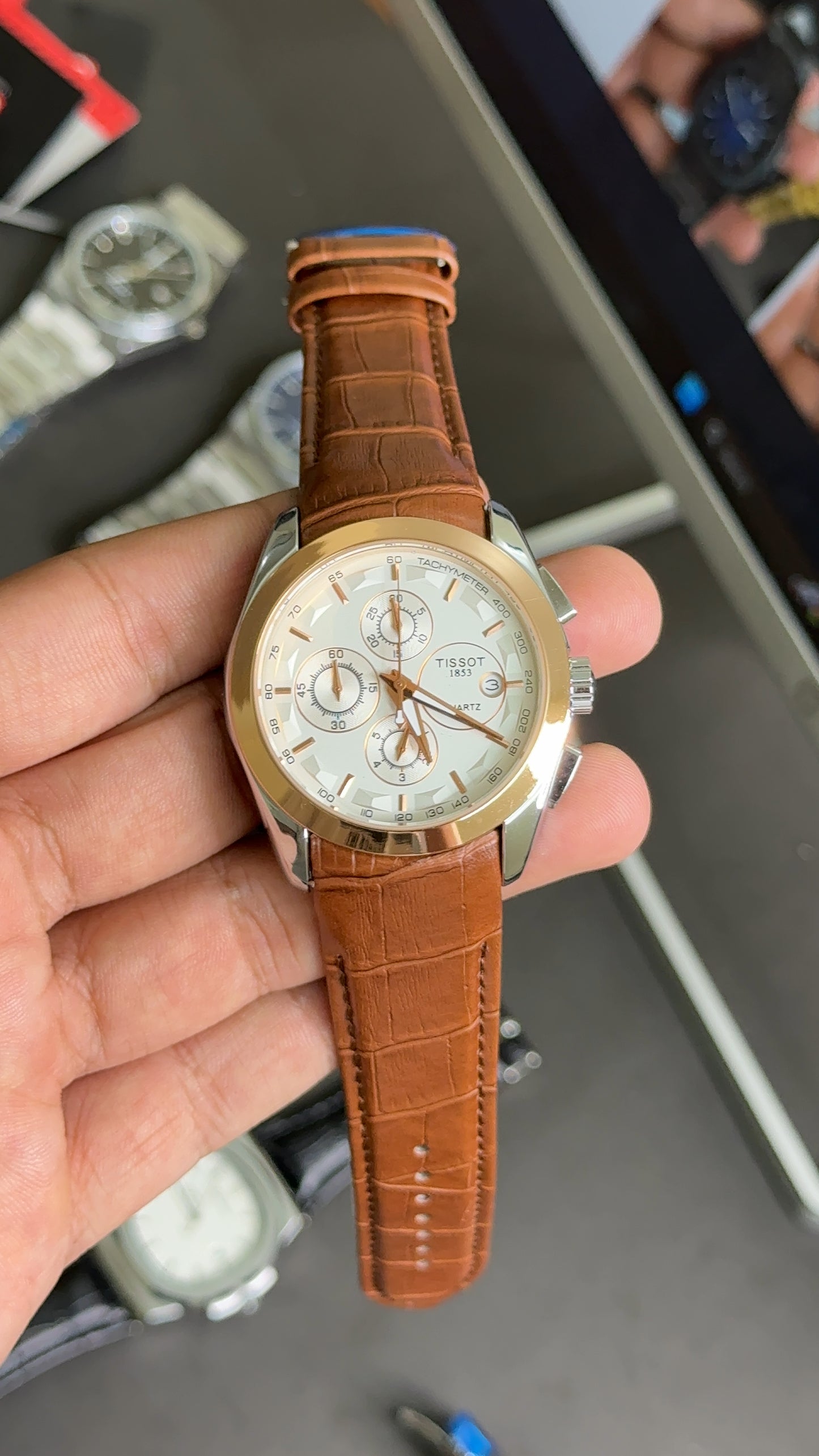 Tissot chrono leather strap