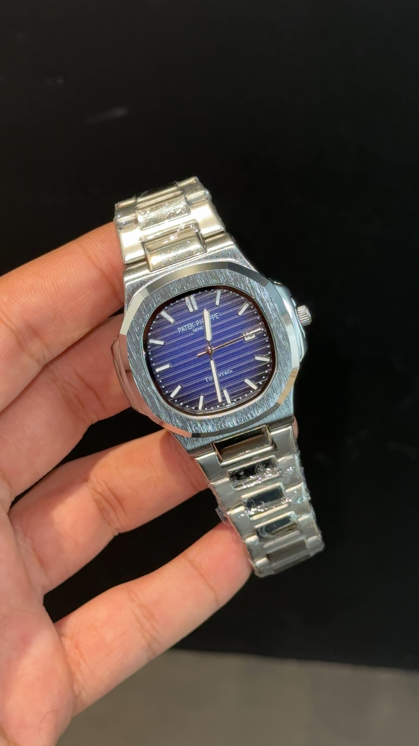 PP | Silver chain | Gradient Blue Dial