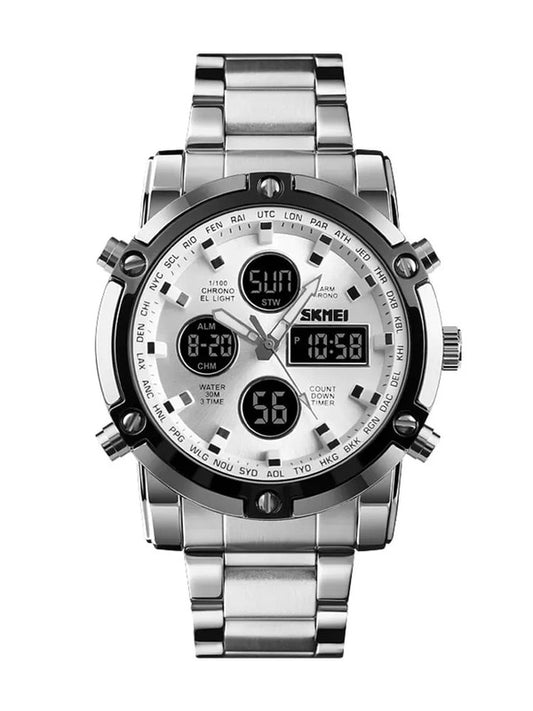 Skmei – 1389 | Dual Display | Waterproof Watch | White Dial