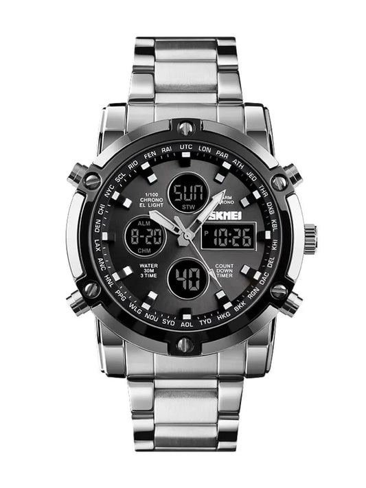 Skmei – 1389 | Dual Display |Waterproof Watch | Black Dial